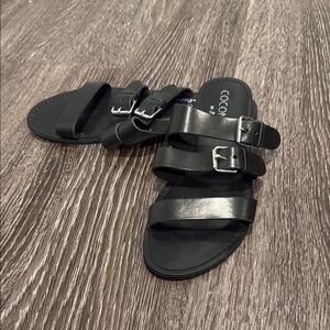 Black Strappy Sandals Coconuts by Matisse
